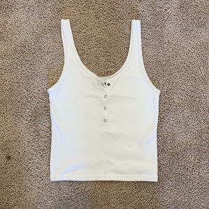 Cropped Henley Tank Top